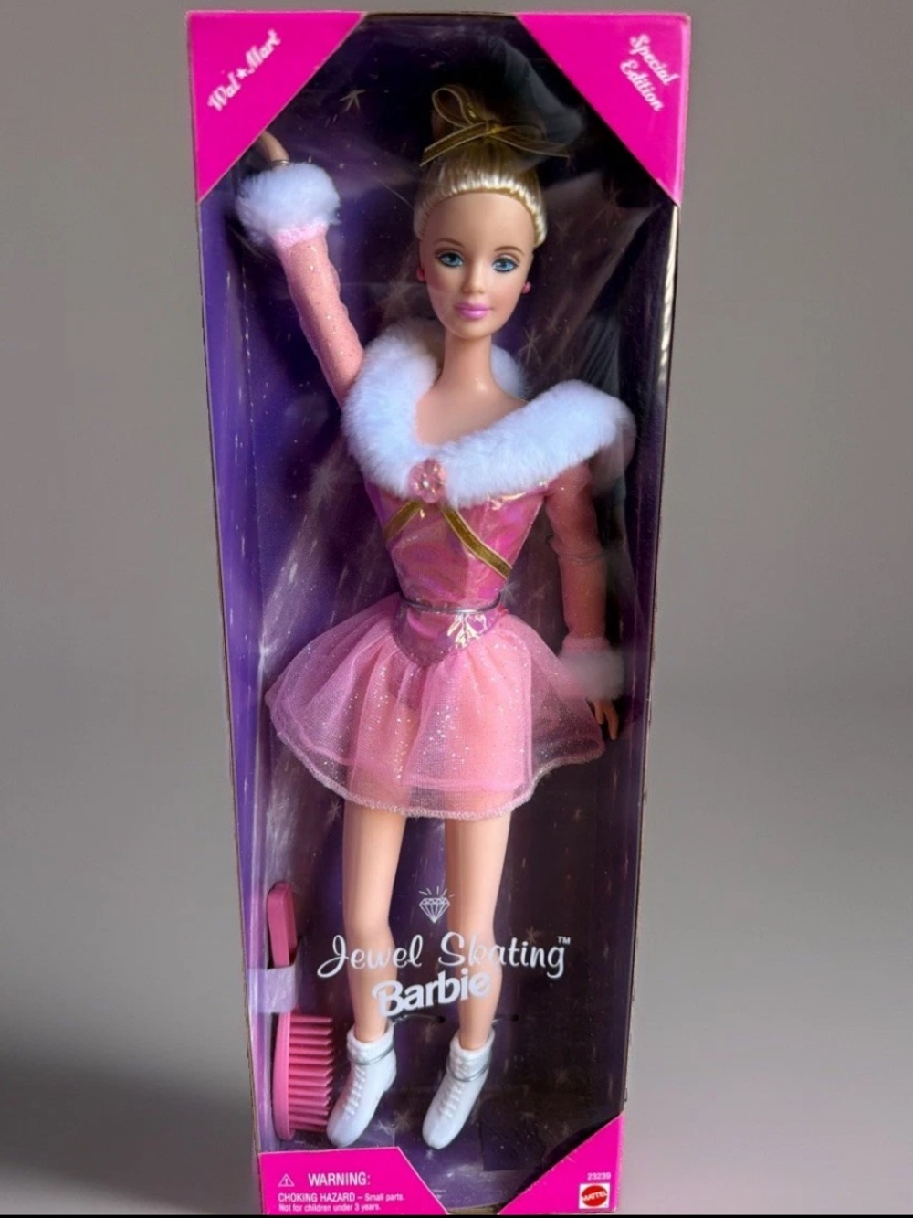 Jewel Skating Barbie Doll 1998 Walmart Special Edition Ice Skates Mattel #23239